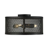 Fishnet 3 Light Semi Flush Ceiling Light In Matt Black
