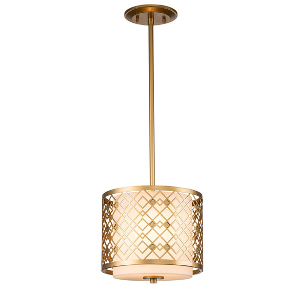 Ziggy Small Duo Mount Pendant or Semi Flush in Gold with White Opal Glass Diffuser