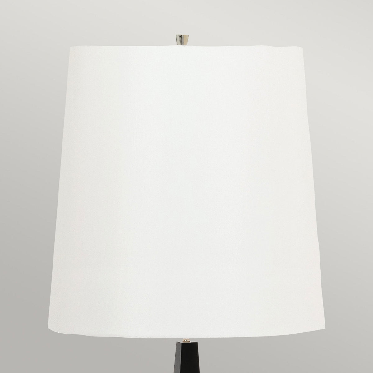 Ascent Floor Lamp in Black with White Faux Silk Hard Backed Shade