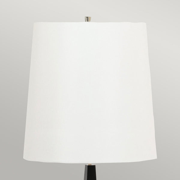 Ascent Floor Lamp in Black with White Faux Silk Hard Backed Shade