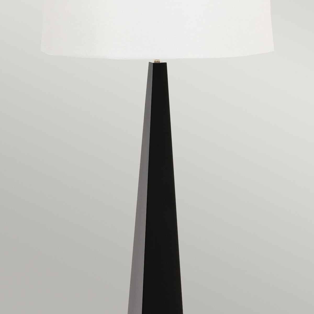 Ascent Floor Lamp in Black with White Faux Silk Hard Backed Shade