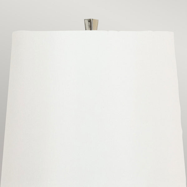 Ascent Table Lamp in Black with White Faux Silk Hard Backed Shade