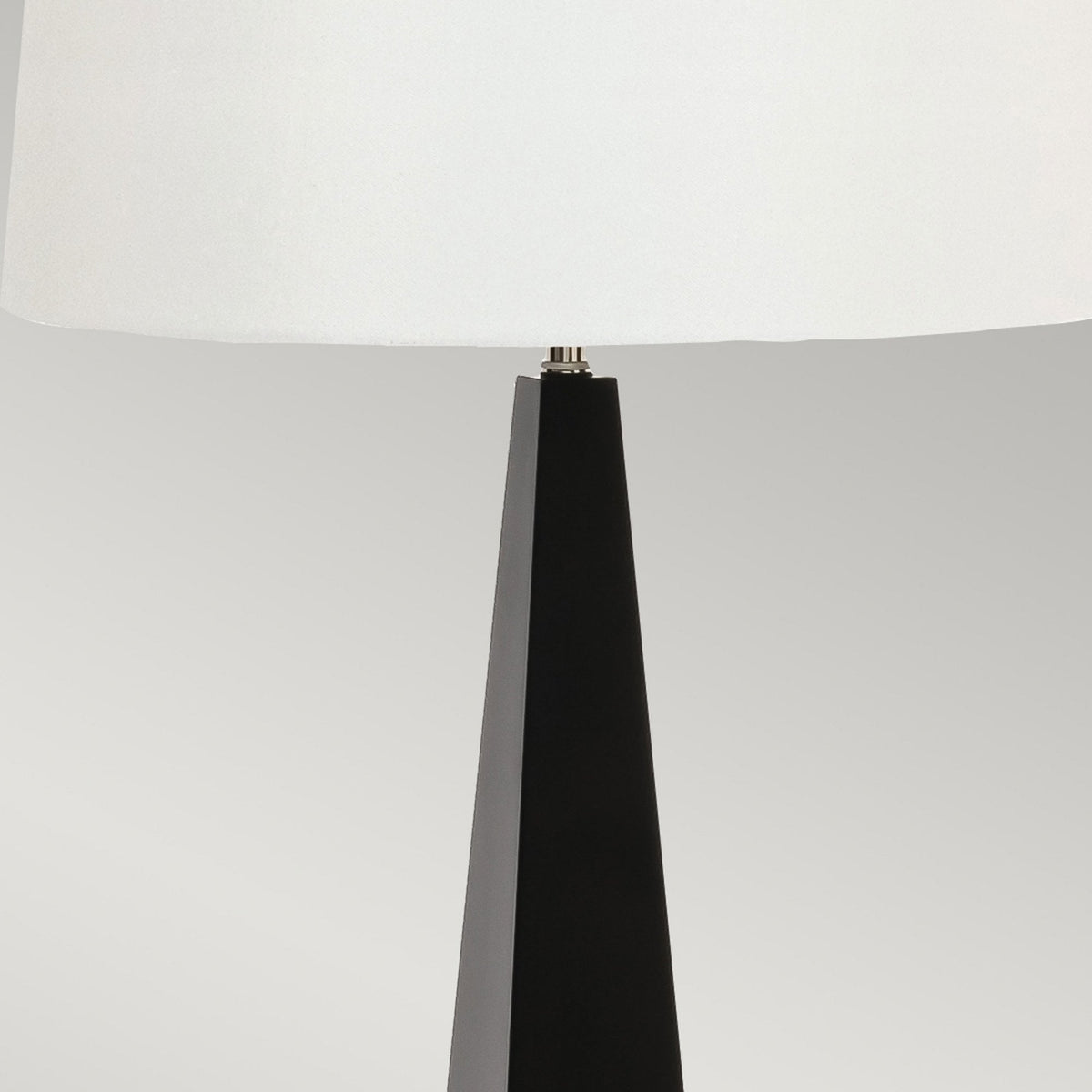 Ascent Table Lamp in Black with White Faux Silk Hard Backed Shade