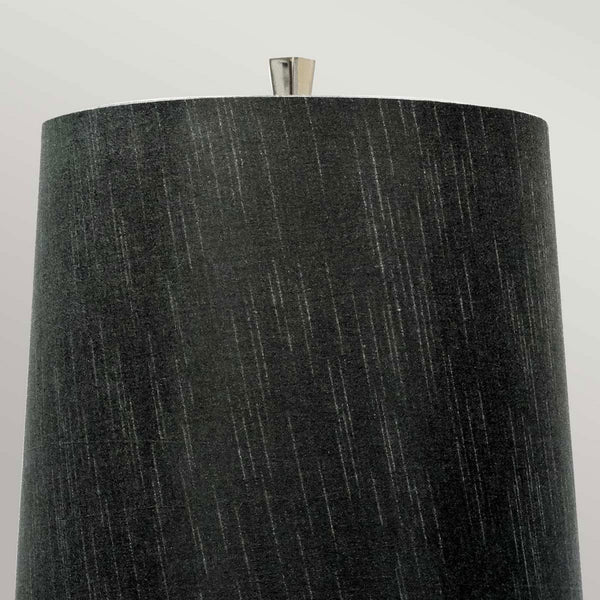 Ascent Table Lamp in Polished Nickel with Black Faux Silk Hard Backed Shade