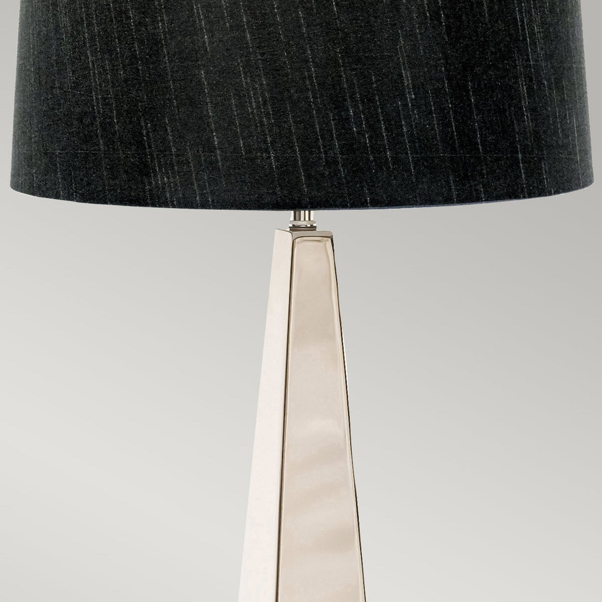 Ascent Table Lamp in Polished Nickel with Black Faux Silk Hard Backed Shade