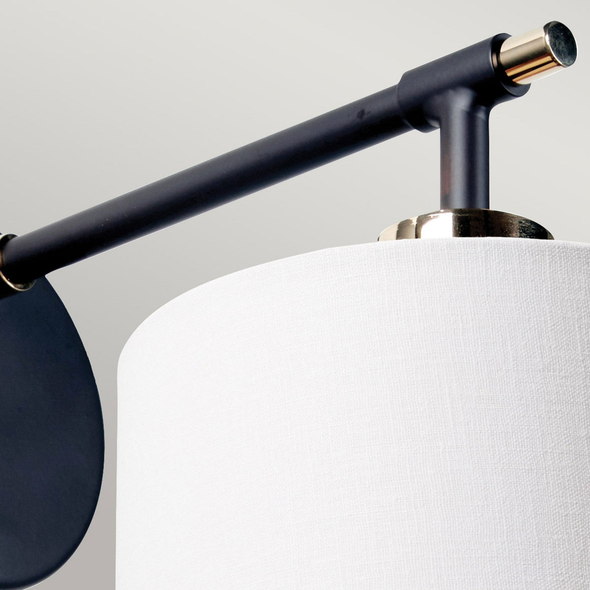 Balance Wall Light in Black and Polished Nickel with White Shade