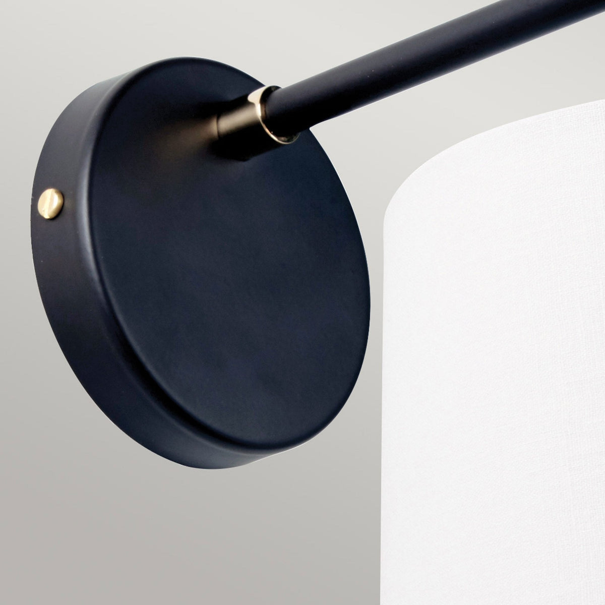Balance Wall Light in Black and Polished Nickel with White Shade
