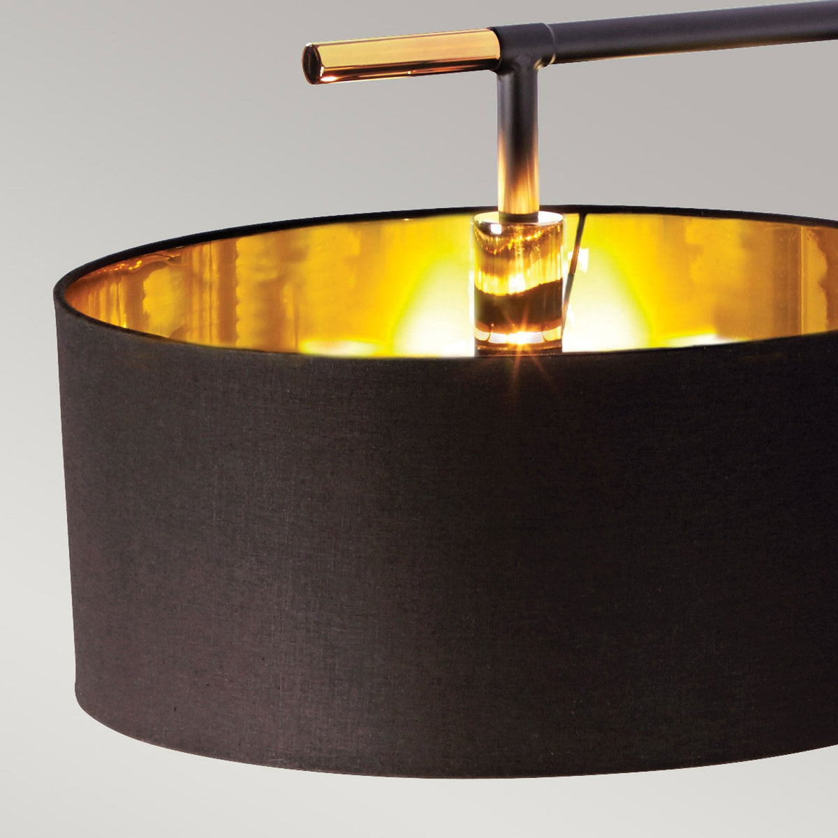 Balance Floor Lamp in Black and Polished Brass with Black Shade