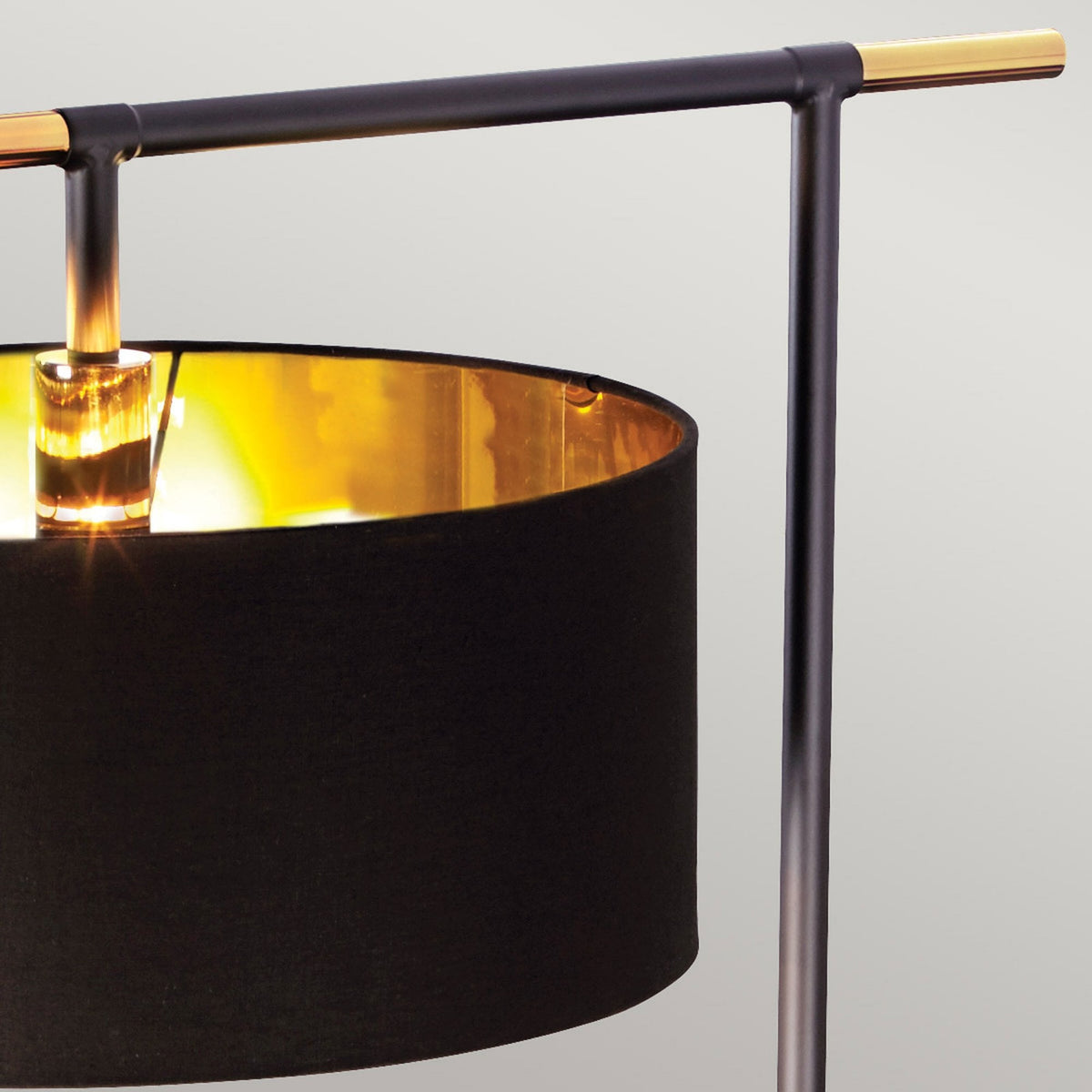 Balance Floor Lamp in Black and Polished Brass with Black Shade