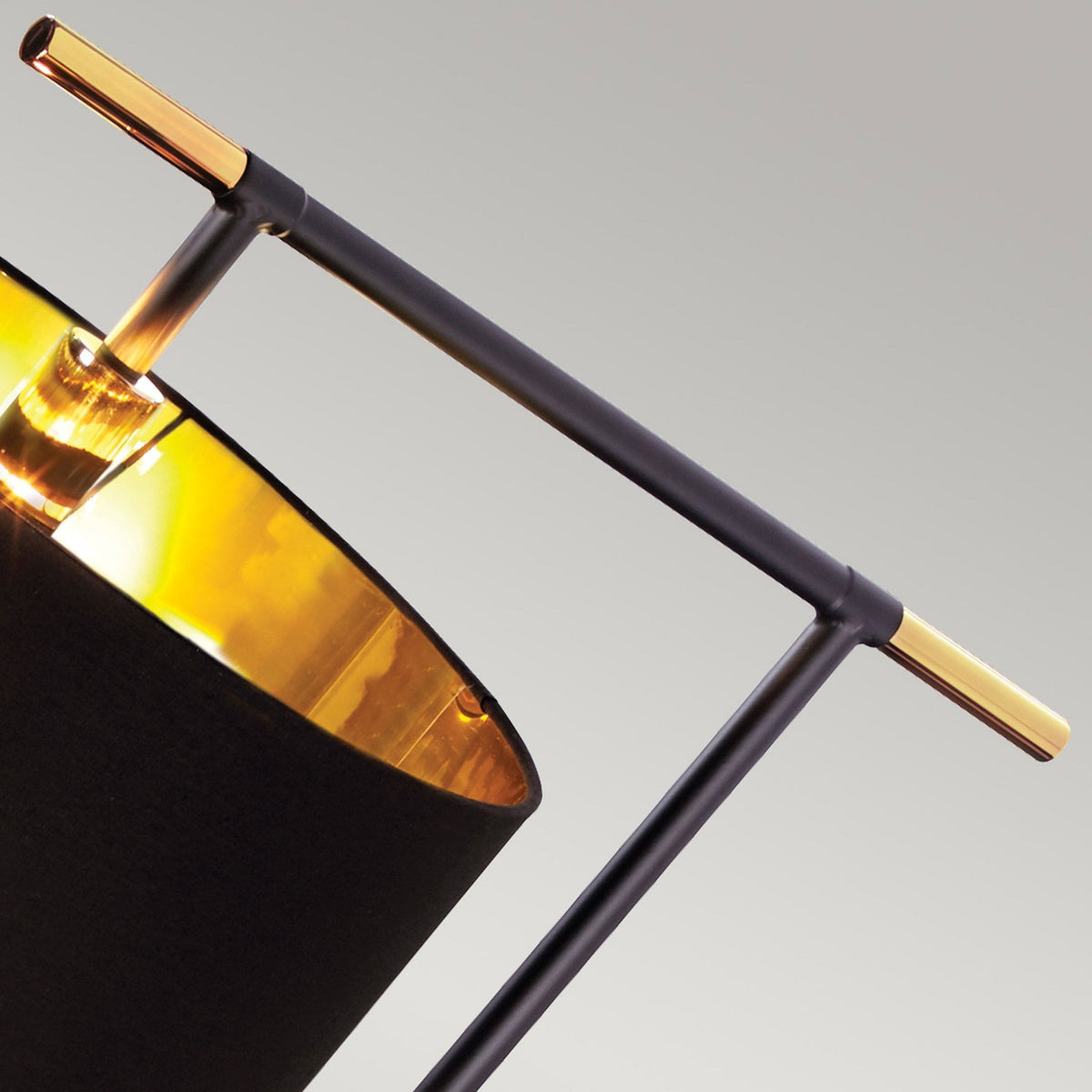 Balance Floor Lamp in Black and Polished Brass with Black Shade