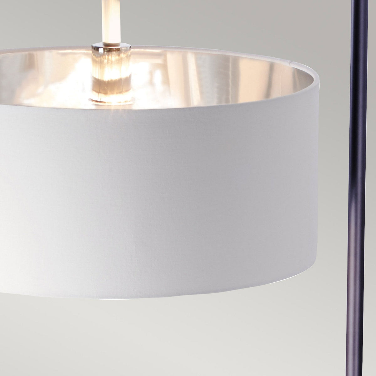 Balance Floor Lamp in Black and Polished Nickel with White Shade