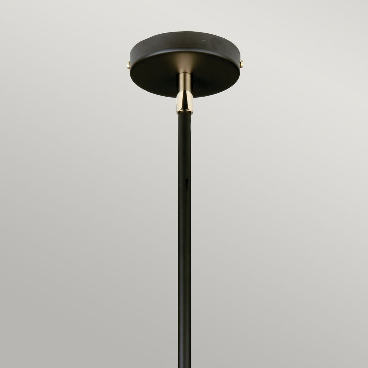 Balance Single Pendant in Black and Polished Nickel with White Shade