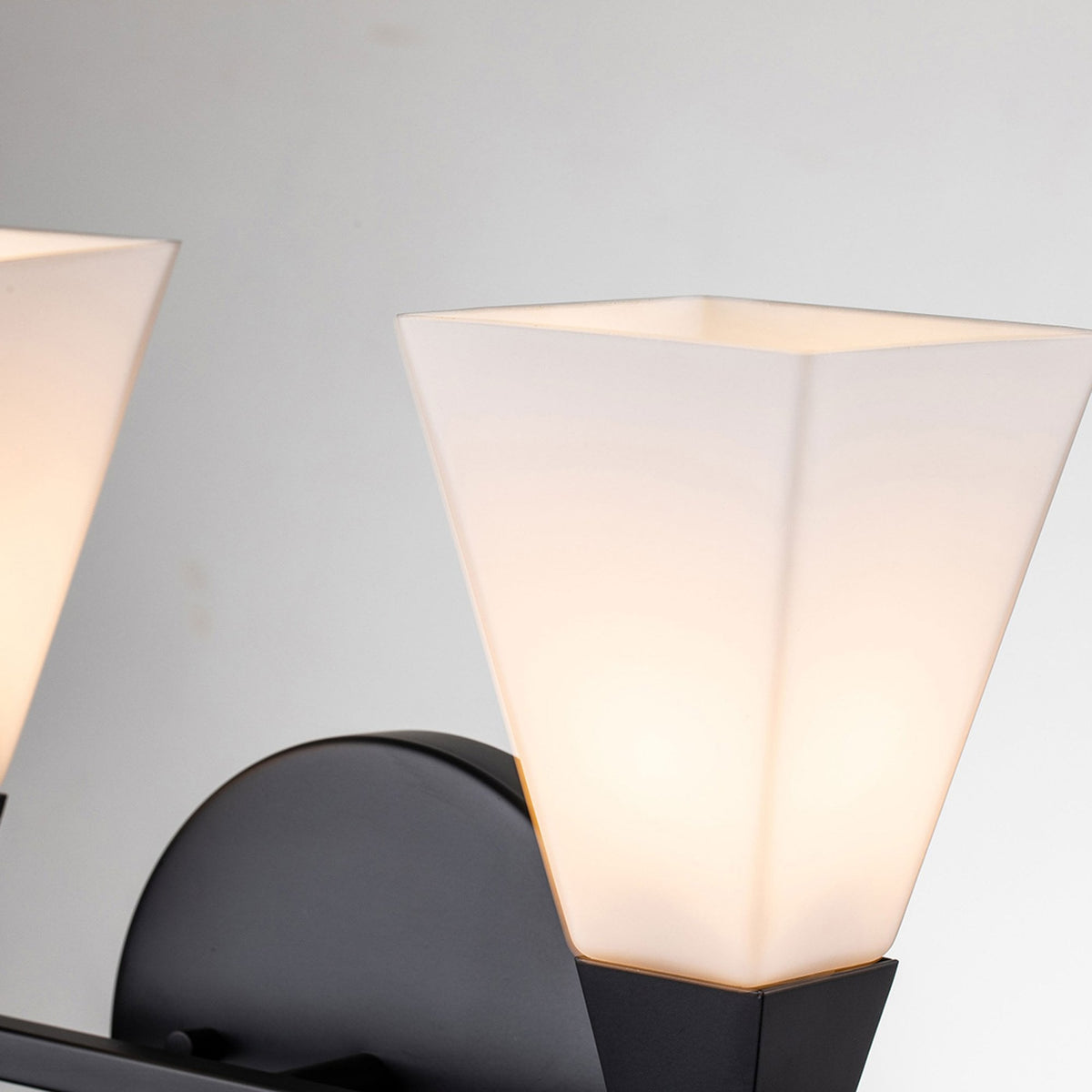 Bowtie Twin IP44 Wall Light in Matt Black with White Glass Diffusers