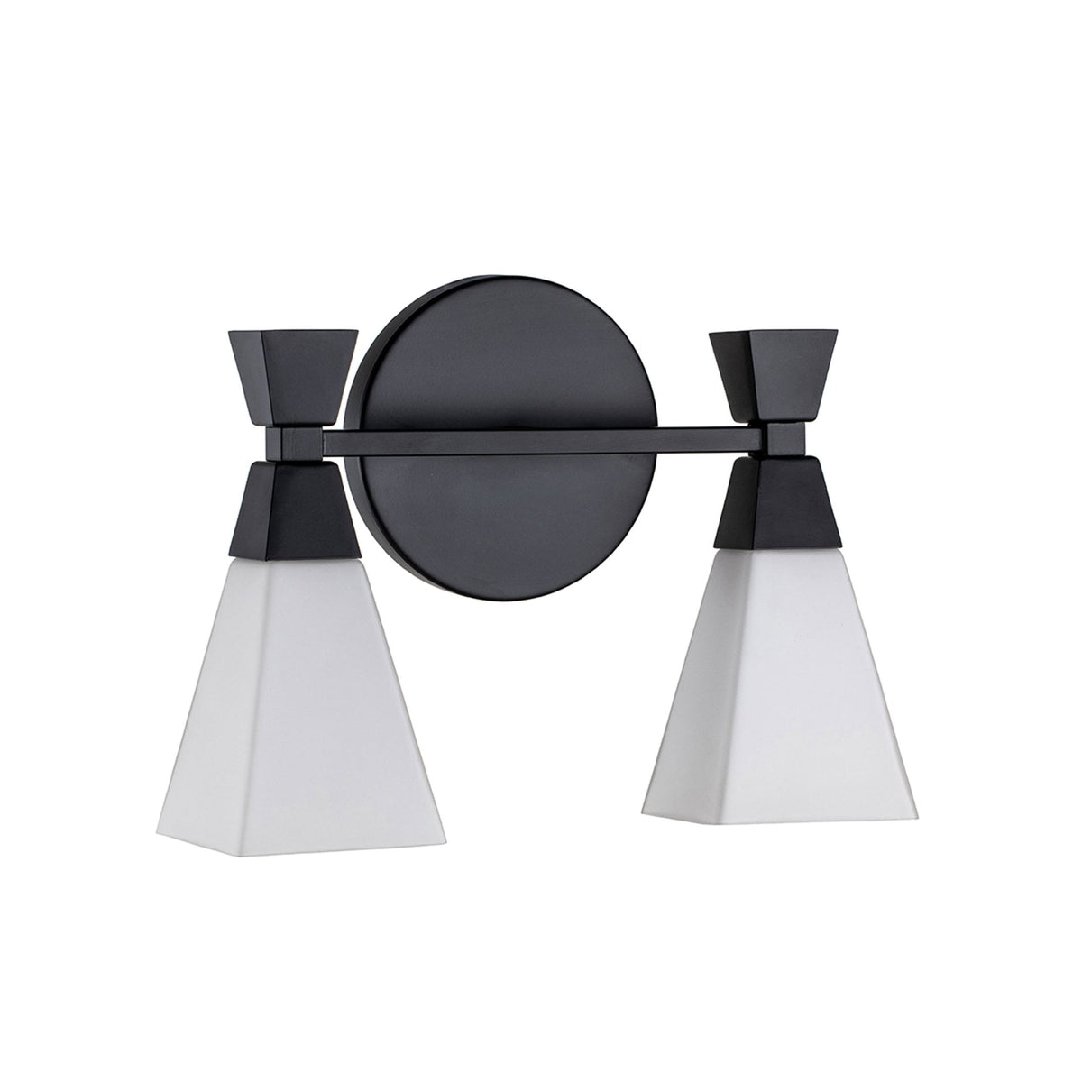 Bowtie Twin IP44 Wall Light in Matt Black with White Glass Diffusers