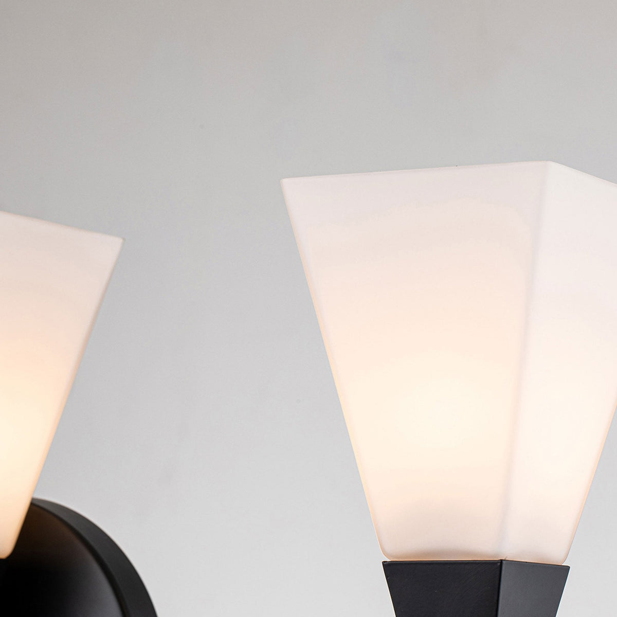 Bowtie Triple IP44 Wall Light in Matt Black with White Glass Diffusers