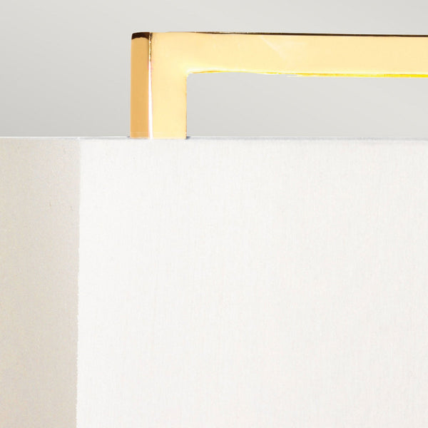 Cross Table Lamp in Polished Gold with Ivory Shade