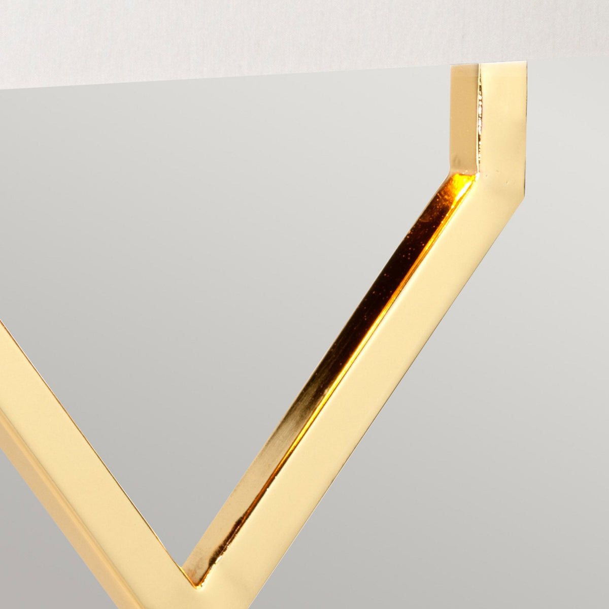 Cross Table Lamp in Polished Gold with Ivory Shade