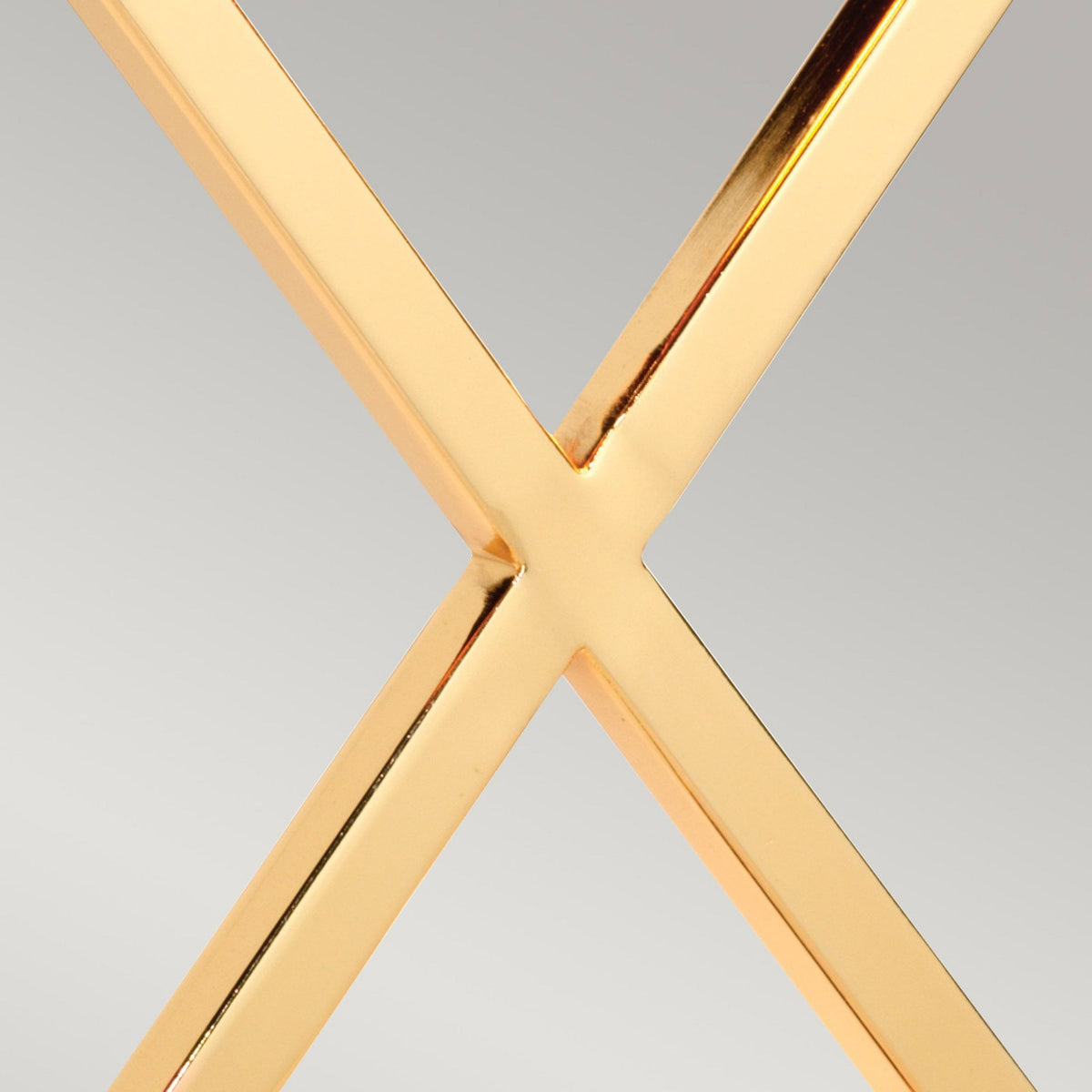 Cross Table Lamp in Polished Gold with Ivory Shade