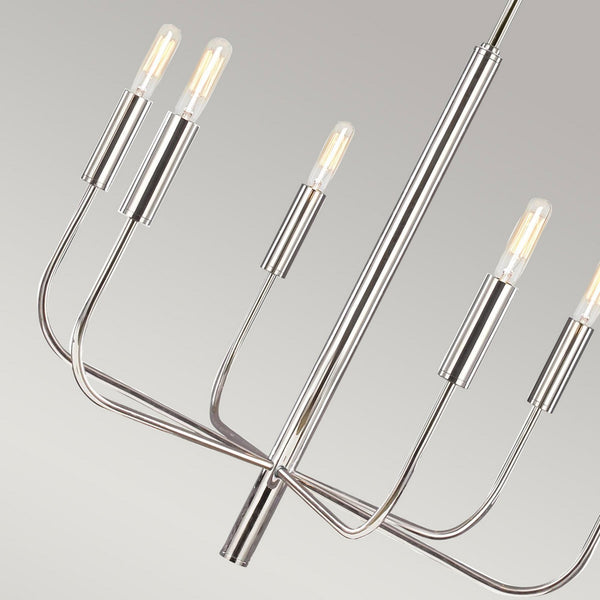 Brianna 6 Light Chandelier in Polished Nickel