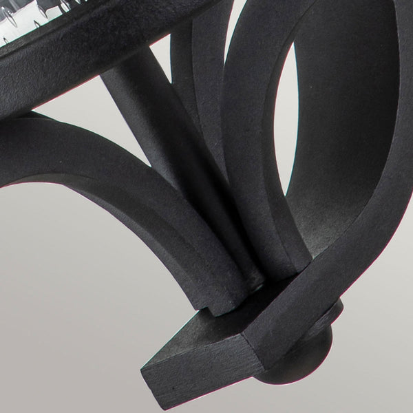 Merrill Small Wall Lantern in Black with Clear Seeded Glass