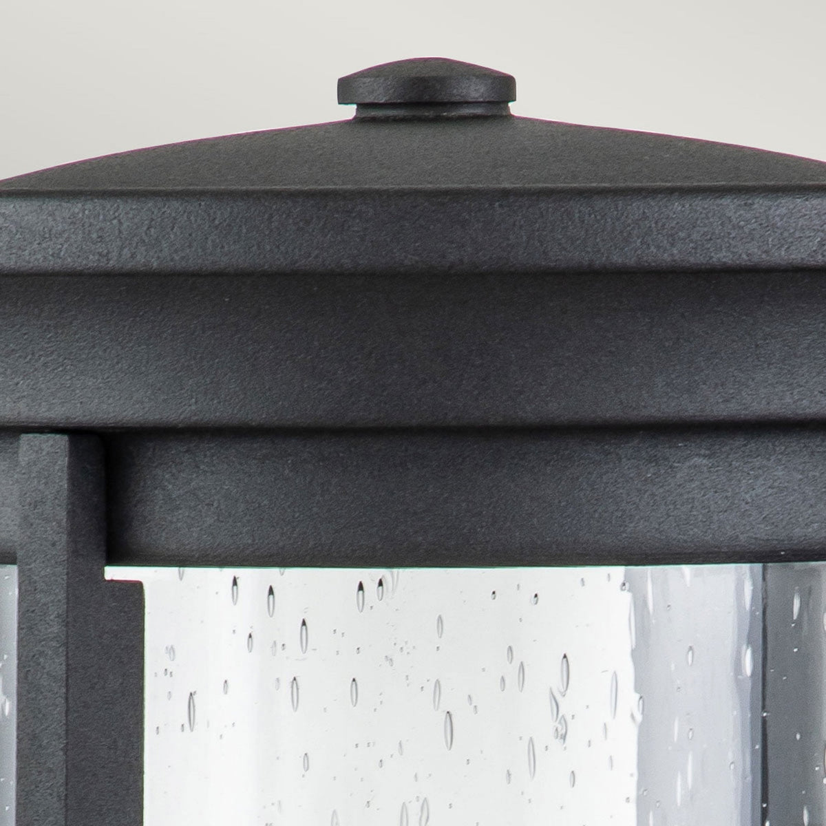 Merrill Small Wall Lantern in Black with Clear Seeded Glass
