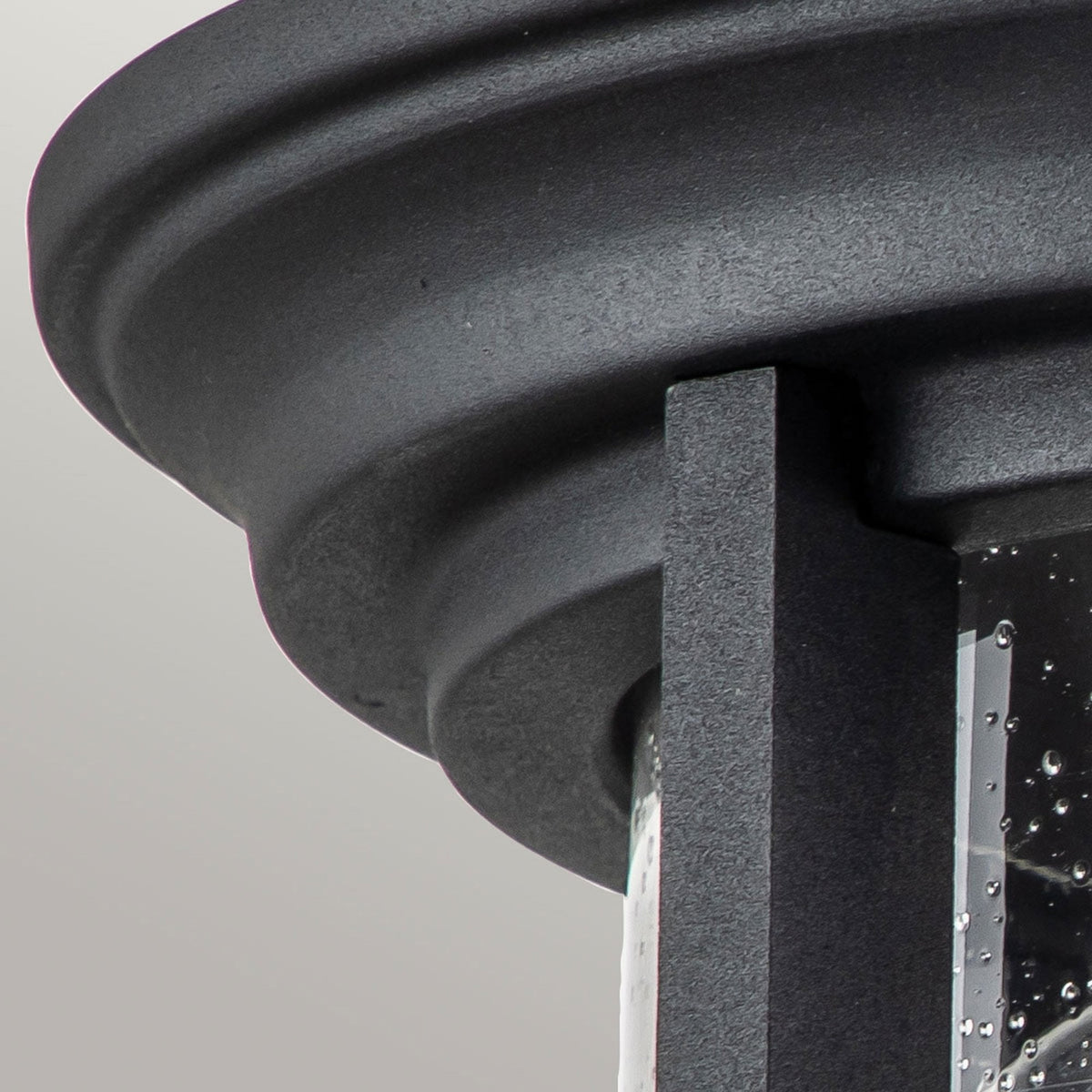 Merrill Flush Mount Light in Black with Clear Seeded Glass