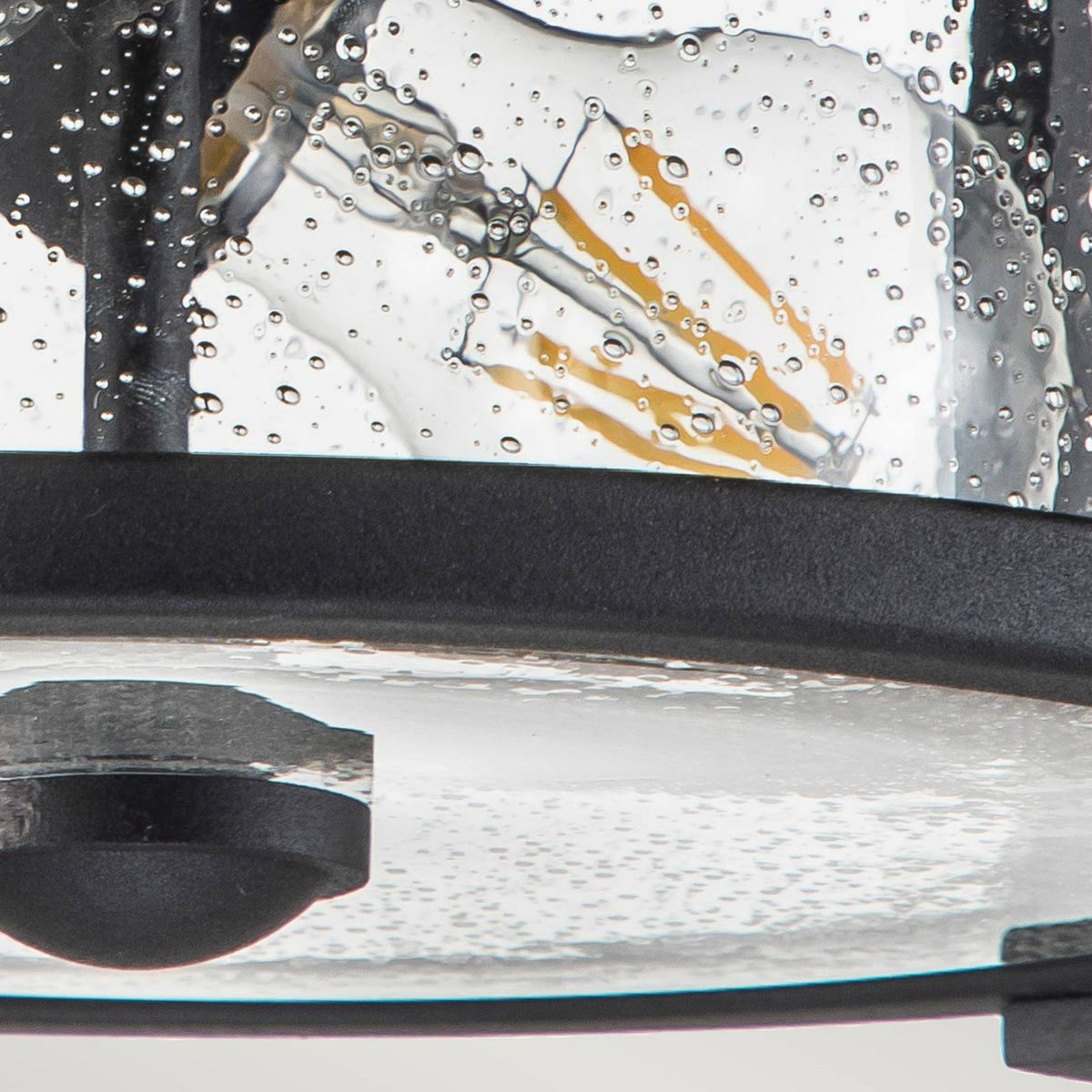 Merrill Flush Mount Light in Black with Clear Seeded Glass
