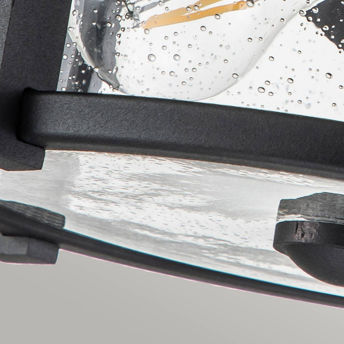 Merrill Flush Mount Light in Black with Clear Seeded Glass