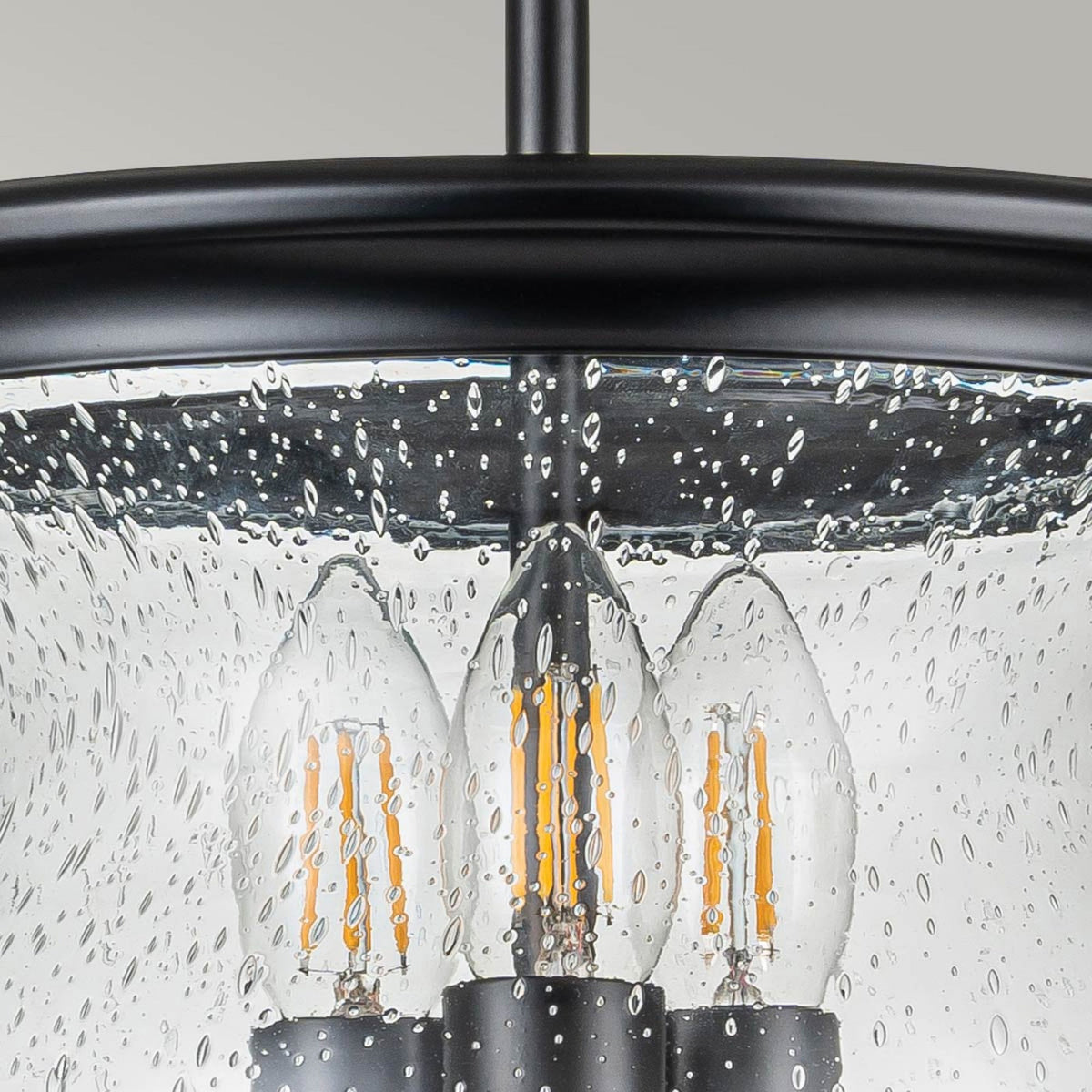 Pickering Lane Three Light Semi-Flush or Pendant in Black