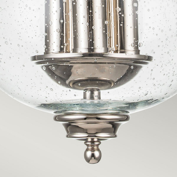 Pickering Lane Three Light Semi-Flush or Pendant in Polished Nickel