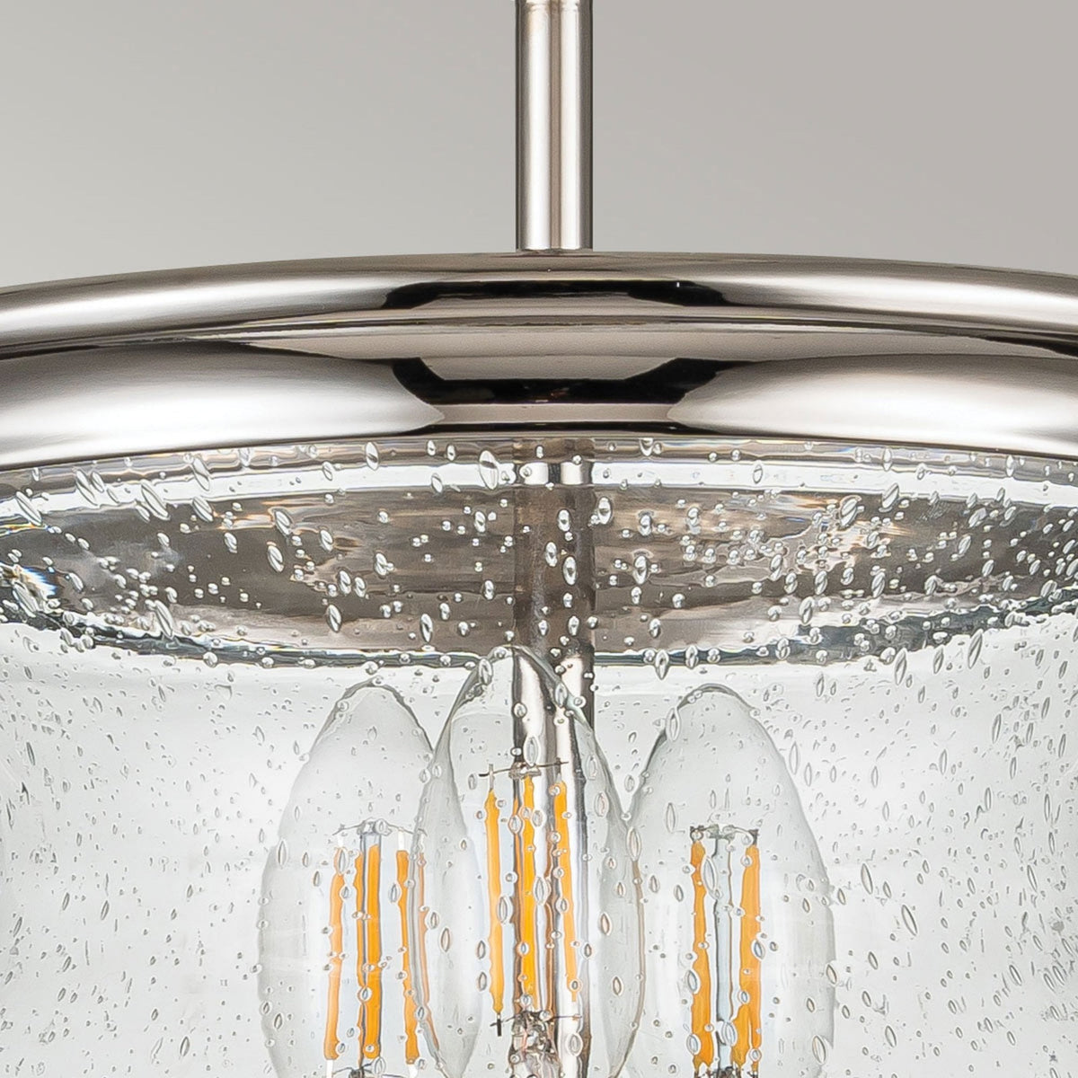 Pickering Lane Three Light Semi-Flush or Pendant in Polished Nickel