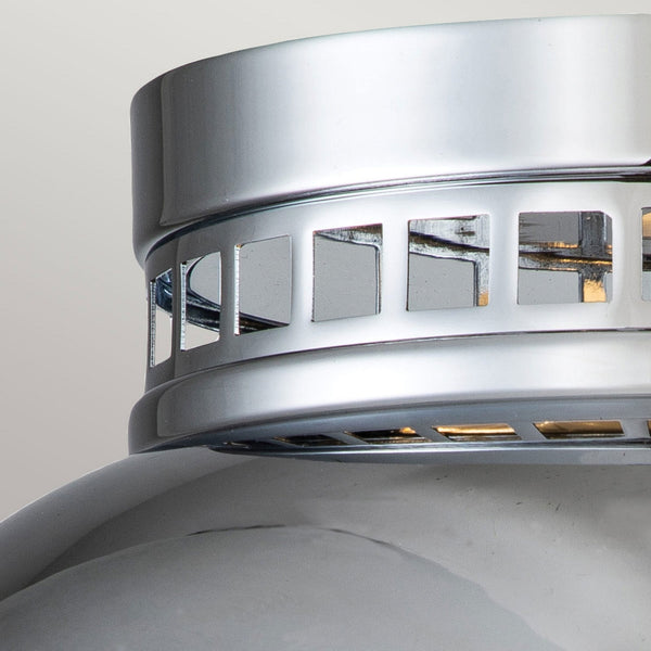 Amelia Flush Ceiling Light in Polished Chrome with Glass Diffuser