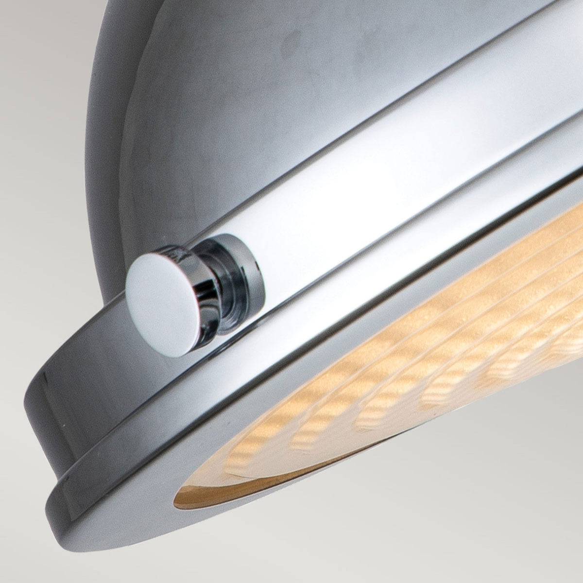 Amelia Flush Ceiling Light in Polished Chrome with Glass Diffuser