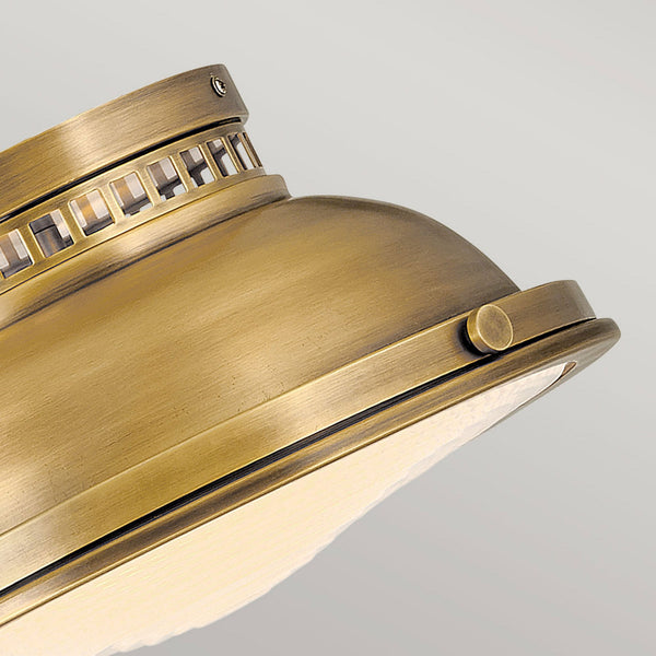 Amelia Flush Ceiling Light in Heritage Brass with Glass Diffuser