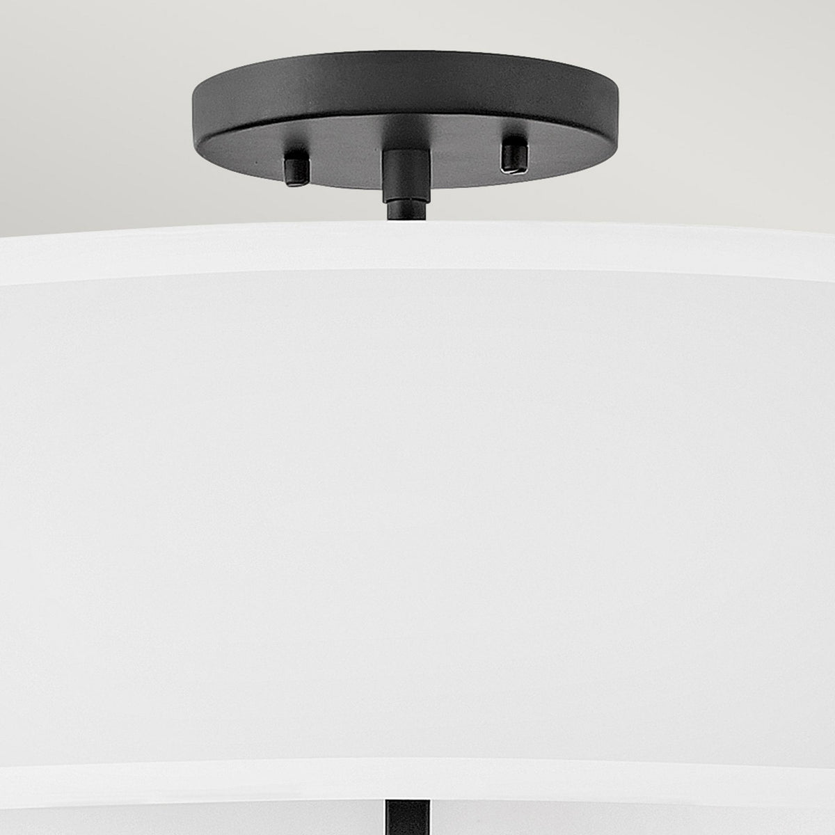 Graham Large Duo Mount Semi Flush or Pendant in Black with Off White Shades