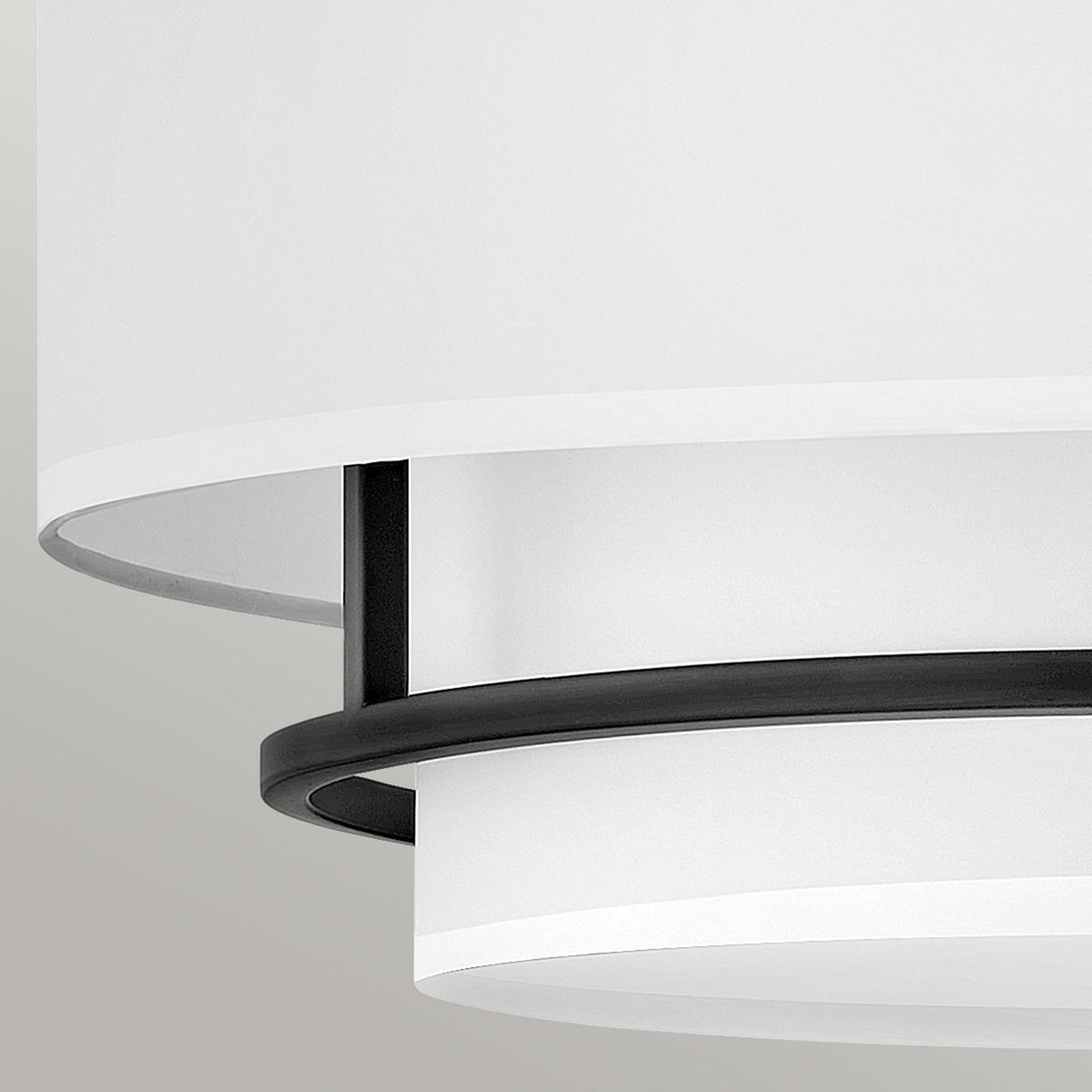 Graham Large Duo Mount Semi Flush or Pendant in Black with Off White Shades