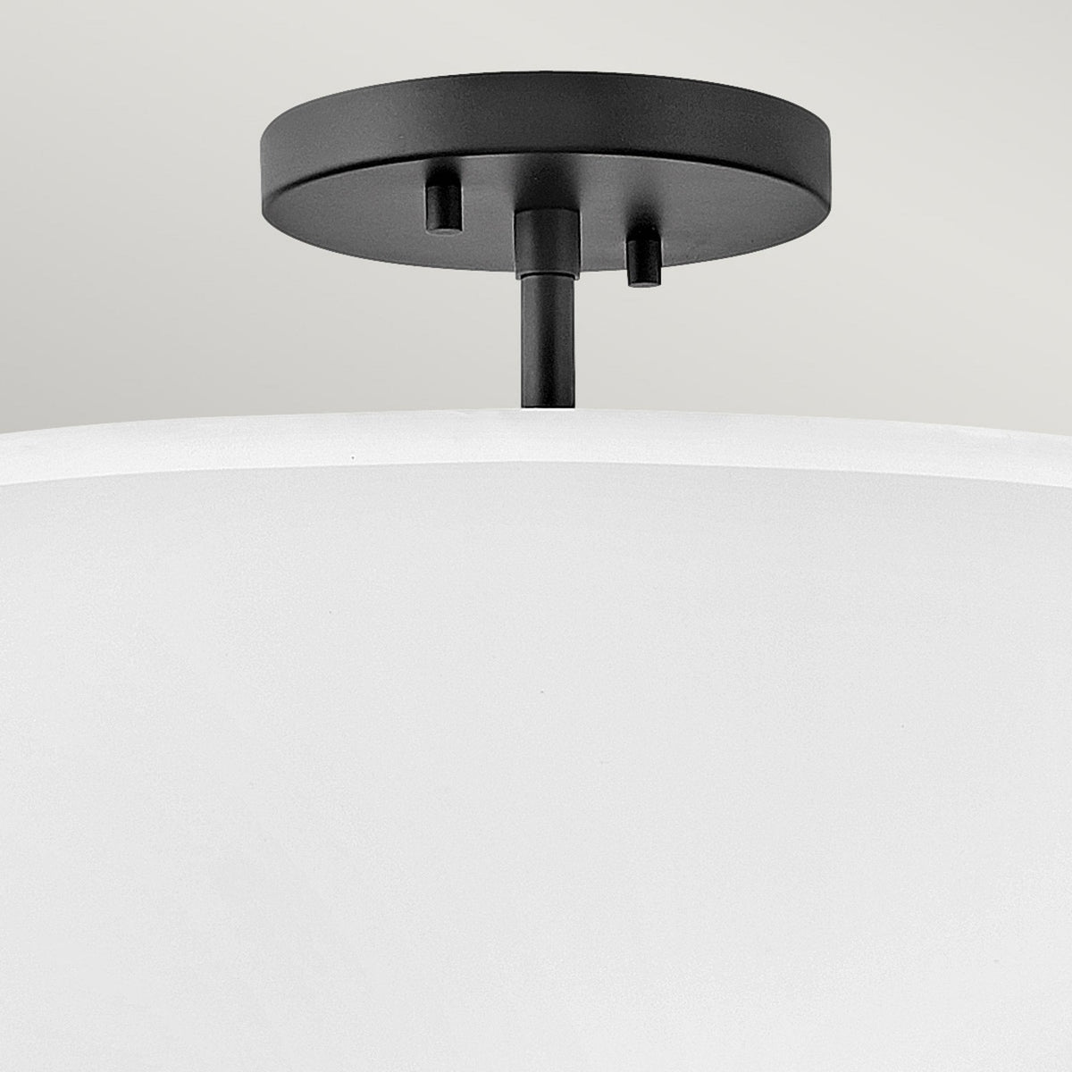 Graham Medium Duo Mount Semi Flush or Pendant in Black with Off White Shades