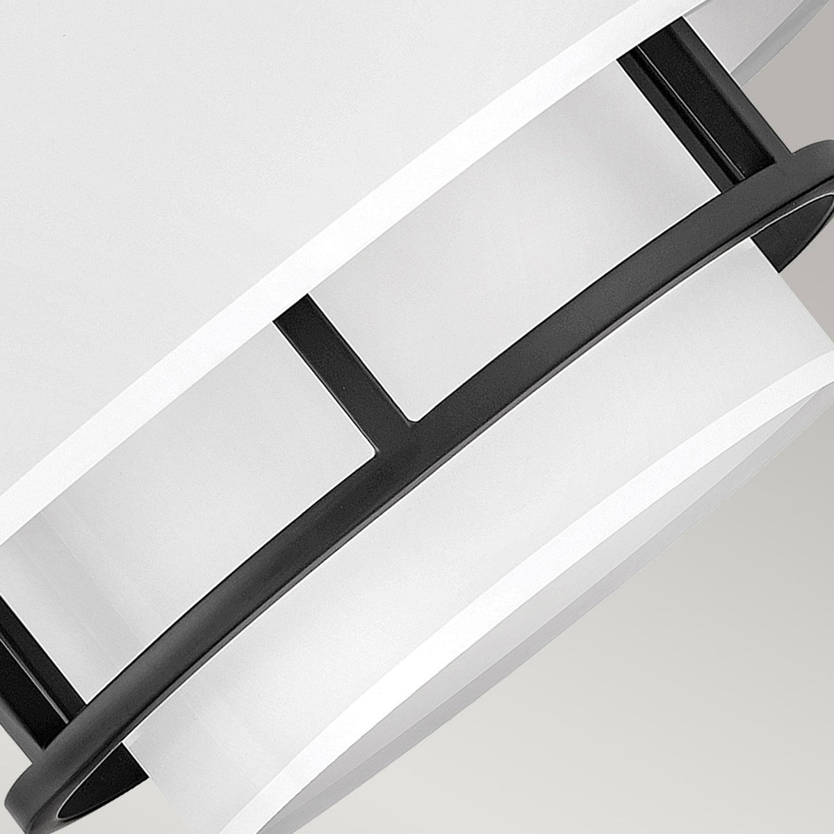 Graham Medium Duo Mount Semi Flush or Pendant in Black with Off White Shades