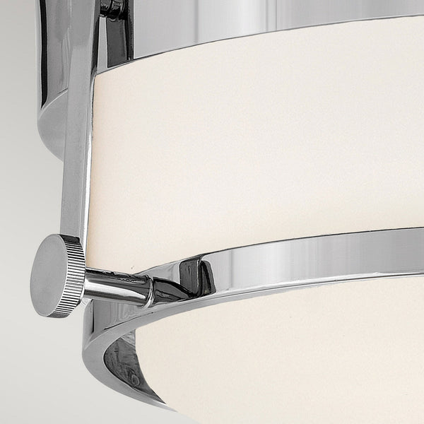 Harper Flush Ceiling Light in Polished Chrome with White Opal Etched Glass Diffuser
