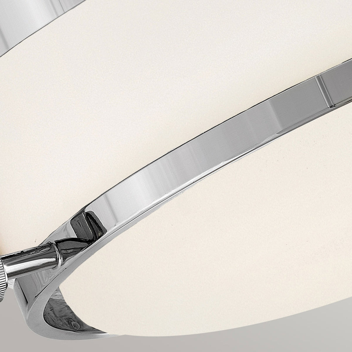 Harper Flush Ceiling Light in Polished Chrome with White Opal Etched Glass Diffuser