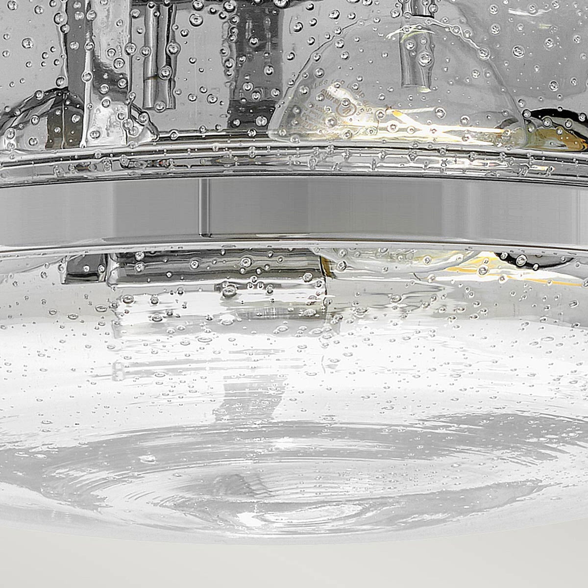 Harper Flush Ceiling Light in Polished Chrome with Clear Seeded Glass Diffuser