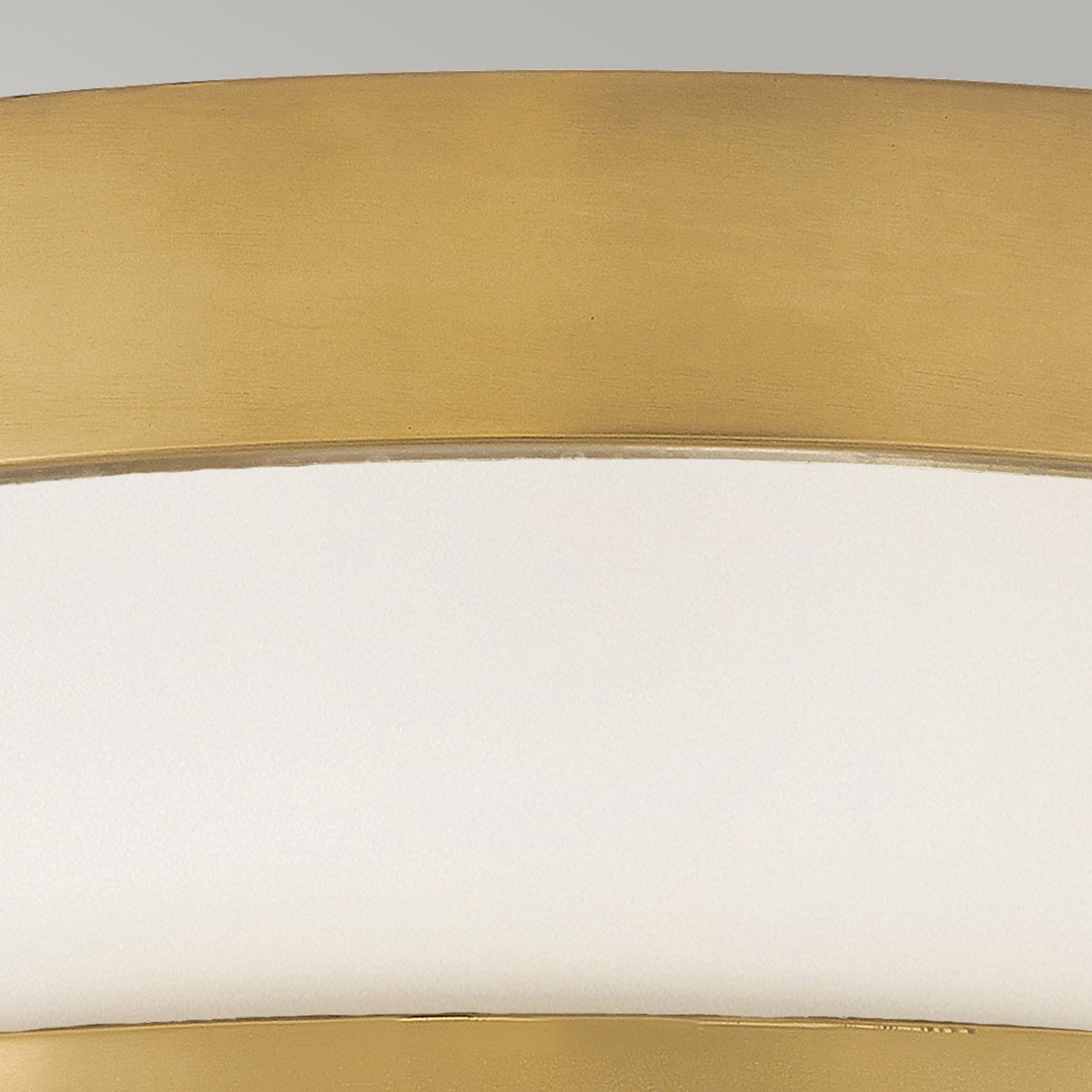 Harper Flush Ceiling Light in Heritage Brass with White Opal Etched Glass Diffuser