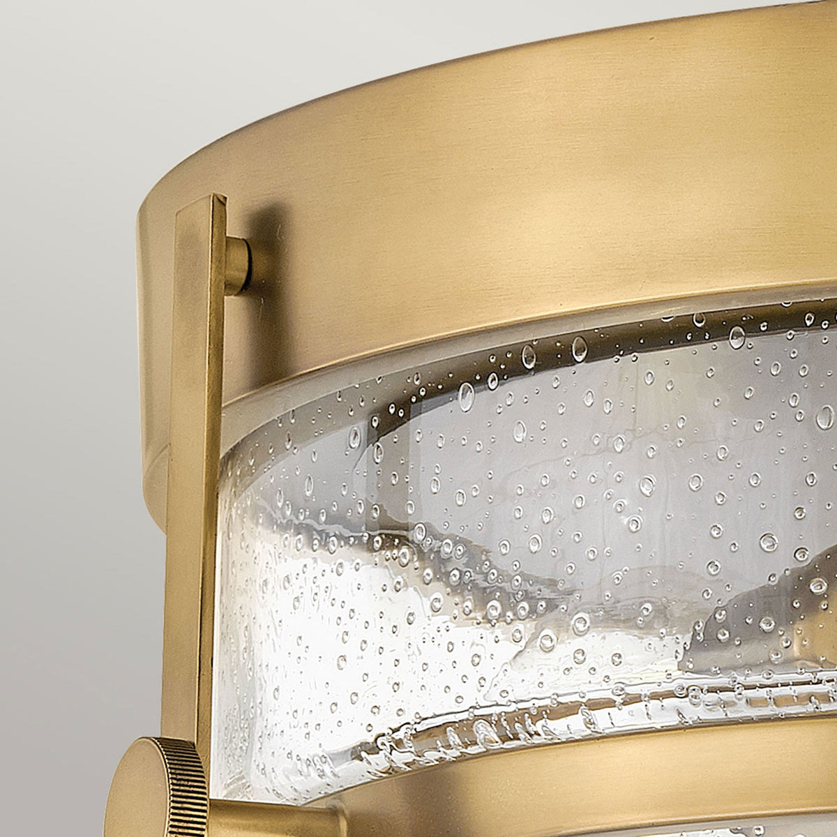 Harper Flush Ceiling Light in Heritage Brass with Clear Seeded Glass Diffuser