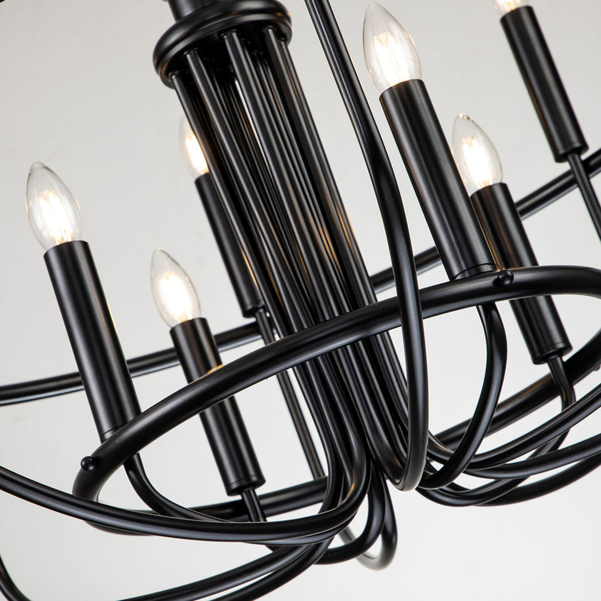 Capitol Hill Twelve Arm Chandelier Pendant in Black