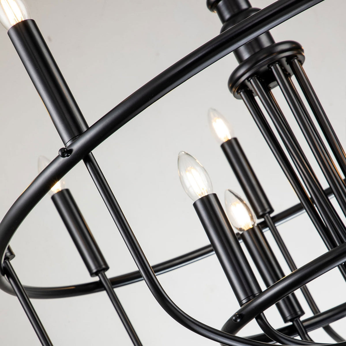 Capitol Hill Twelve Arm Chandelier Pendant in Black