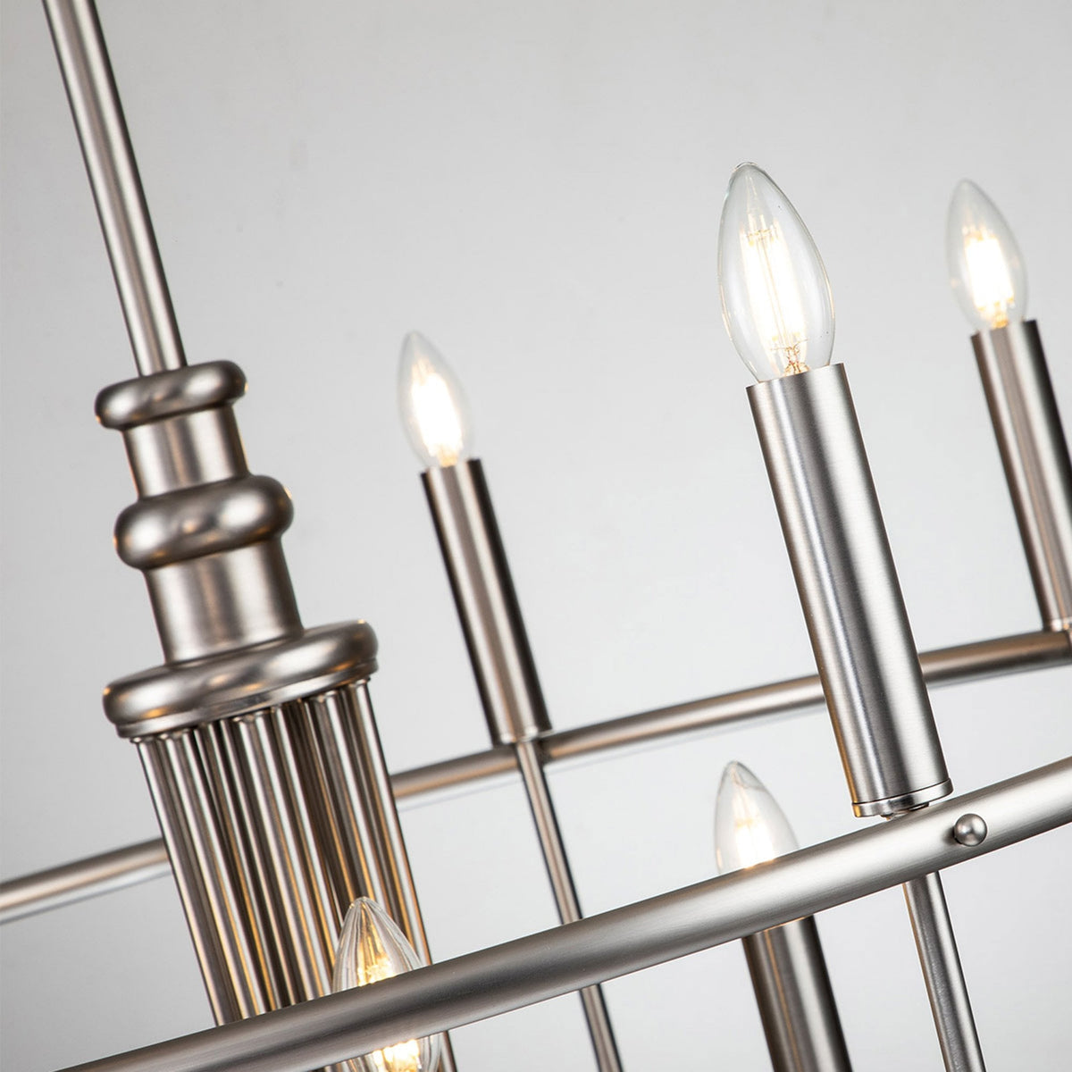 Capitol Hill Twelve Arm Chandelier Pendant in Brushed Nickel