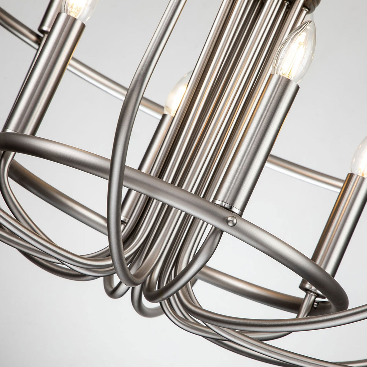 Capitol Hill Twelve Arm Chandelier Pendant in Brushed Nickel