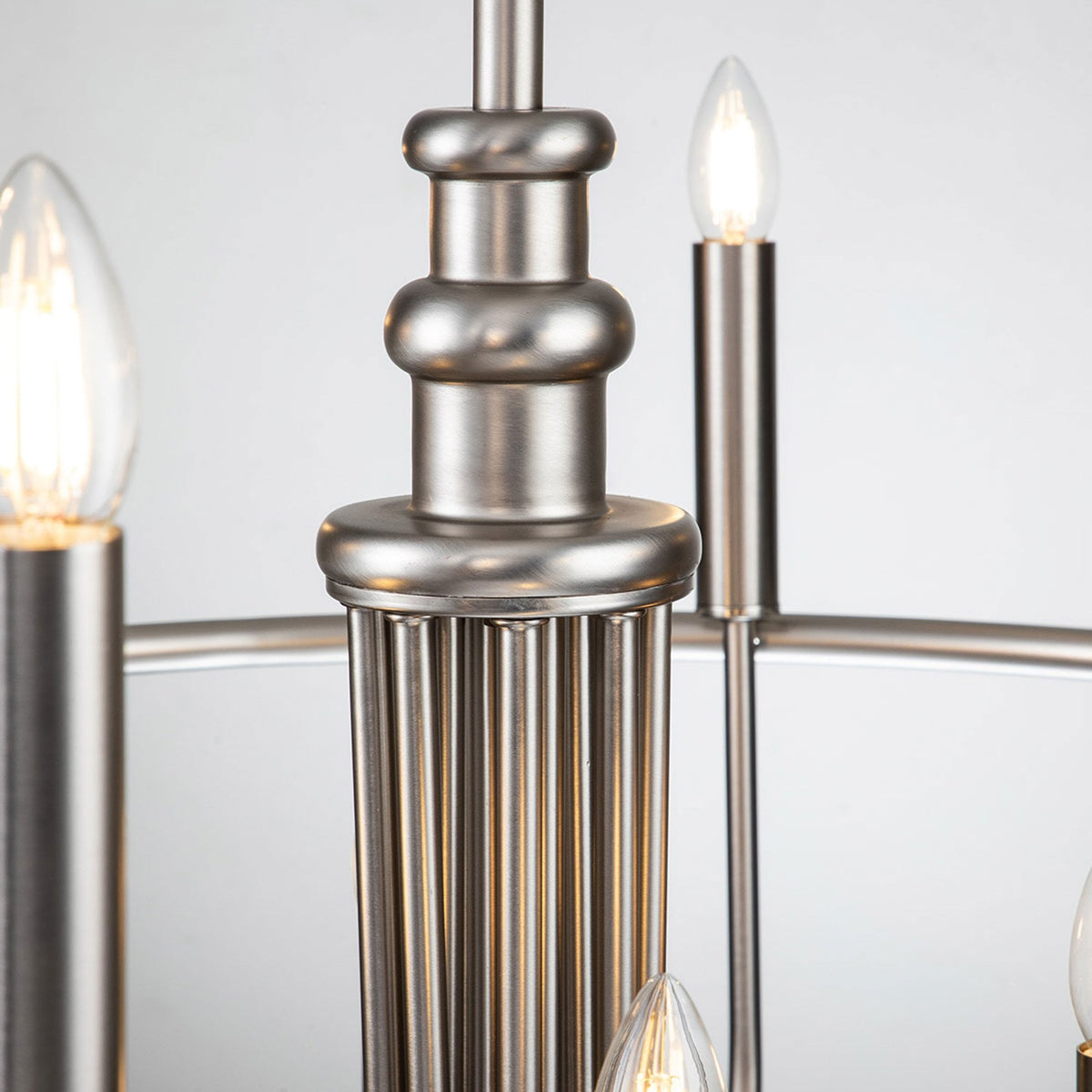 Capitol Hill Twelve Arm Chandelier Pendant in Brushed Nickel