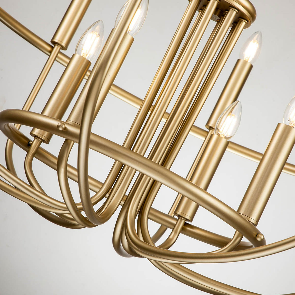 Capitol Hill Twelve Arm Chandelier Pendant in Painted Natural Brass