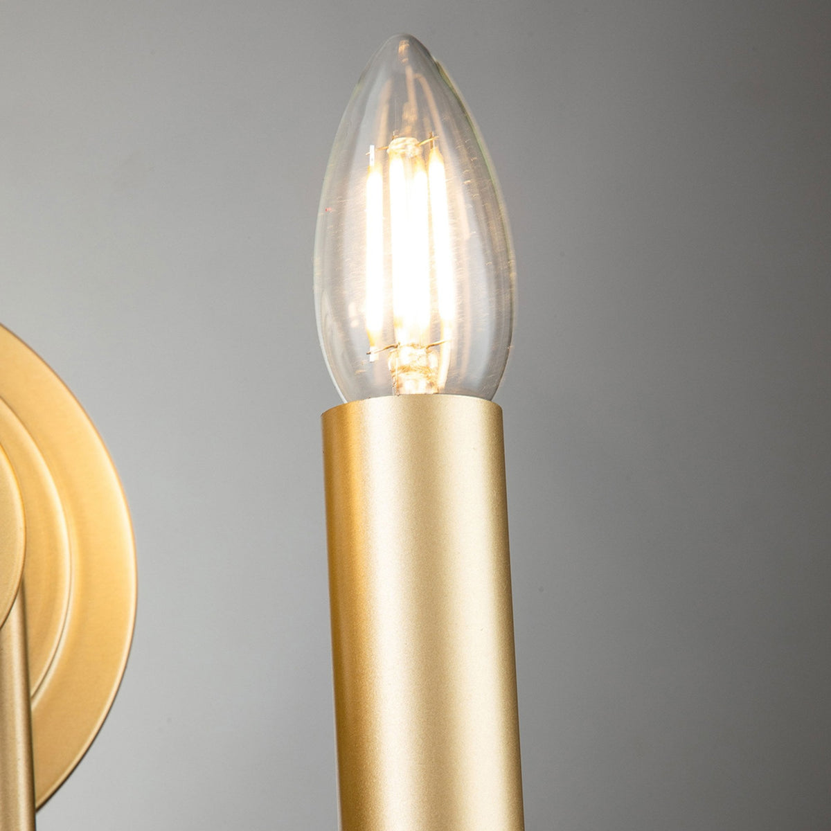 Capitol Hill Two Arm Wall Light in Painted Natural Brass